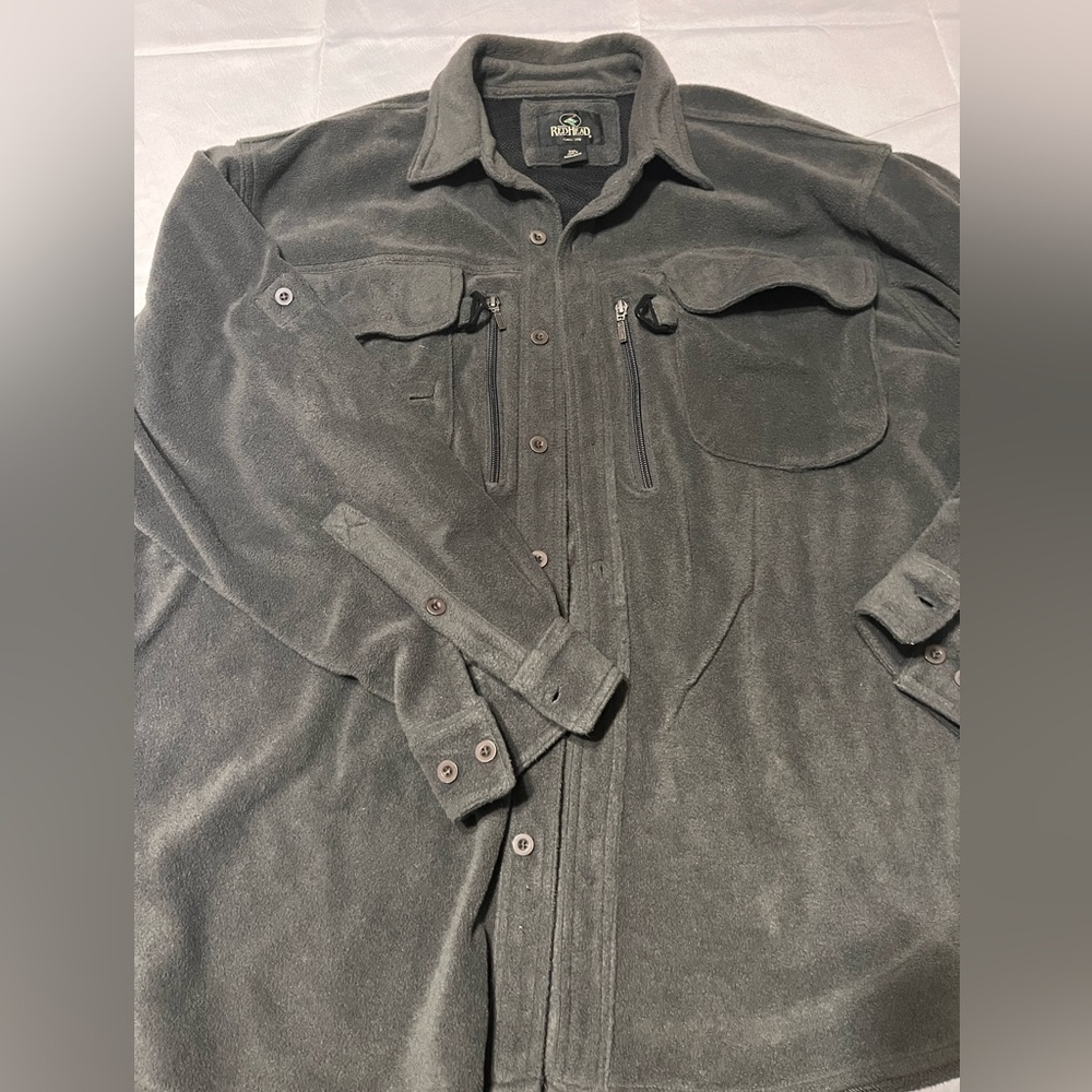 Redhead Grey Button Up fleece shirt Men’s 2XL